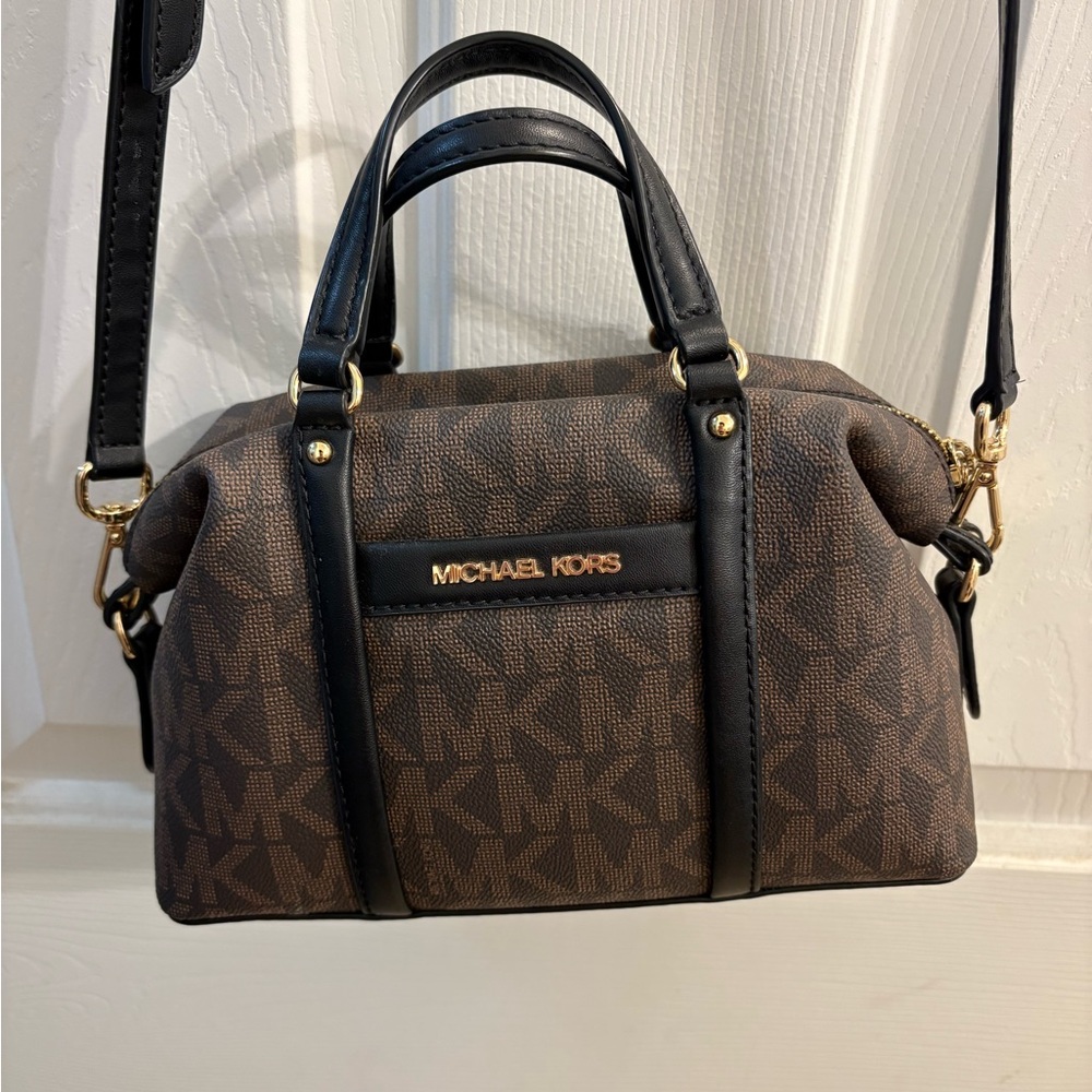 Michael Kors Brown and Black Mini Handbag